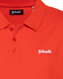 Polo orange en coton piqué - ORANGE