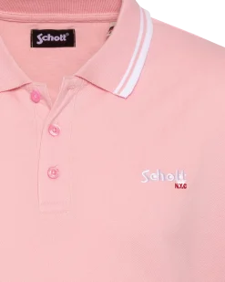 Polo rose pâle en coton piqué - ROSE PÂLE