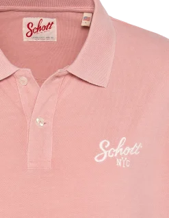 Polo rose poudré avec logo rétro - ROSE POUDRÉ