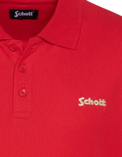 Polo rouge en coton piqué - ROUGE