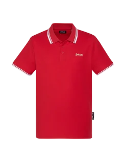 Polo rouge en coton piqué - ROUGE