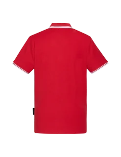 Polo rouge en coton piqué - ROUGE