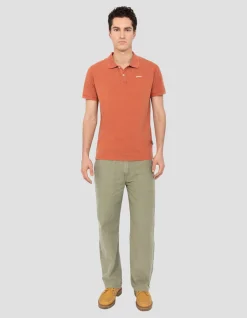 Polo rouille effet délavé - ROUILLE
