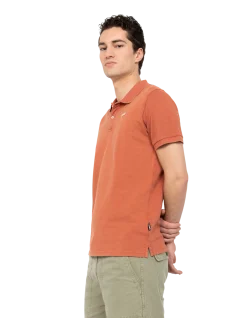 Polo rouille effet délavé - ROUILLE