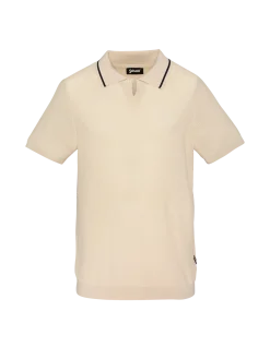 Polo rétro blanc maille filet - BLANC CASSÉ