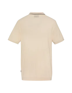 Polo rétro blanc maille filet - BLANC CASSÉ