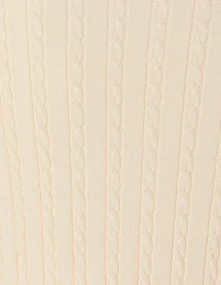 Polo rétro blanc maille fine torsadée - BLANC CASSÉ