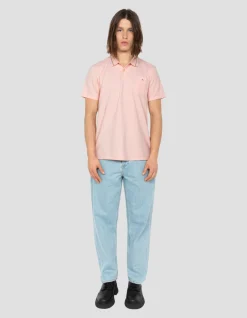Polo rétro rose clair en coton piqué - ROSE CLAIR