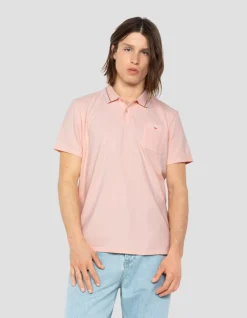 Polo rétro rose clair en coton piqué - ROSE CLAIR