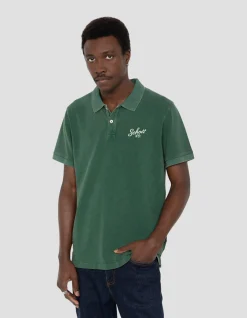 Polo vert avec logo rétro - VERT