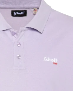 Polo violet pastel en coton piqué - VIOLET PASTEL