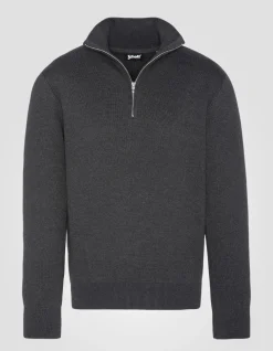 Pull anthracite à col zippé - ANTHRACITE