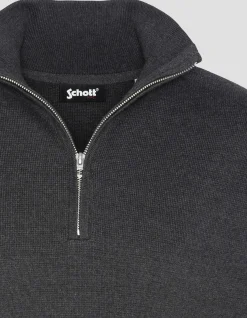 Pull anthracite à col zippé - ANTHRACITE