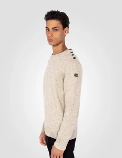 Pull army naturel à col rond - NATUREL