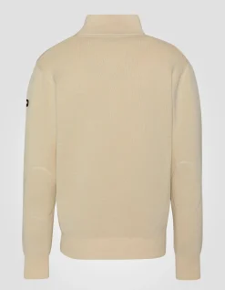 Pull blanc à col zippé - BLANC CASSÉ