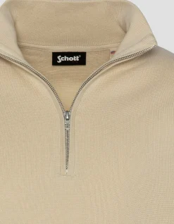 Pull blanc à col zippé - BLANC CASSÉ