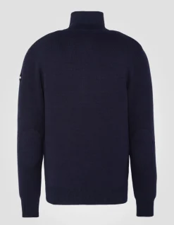 Pull bleu marine à col zippé - MARINE