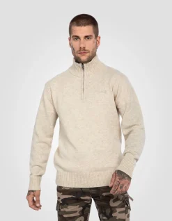 Pull camionneur blanc en lambswool - BLANC CASSÉ