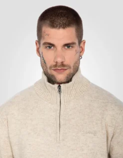 Pull camionneur blanc en lambswool - BLANC CASSÉ
