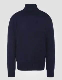 Pull camionneur bleu marine en lambswool - MARINE