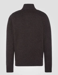 Pull camionneur café en lambswool - CAFÉ
