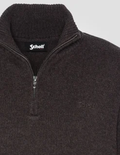 Pull camionneur café en lambswool - CAFÉ