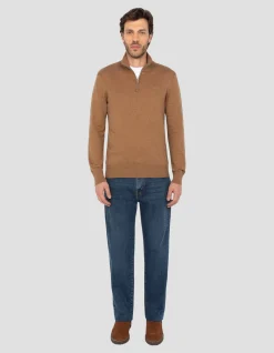 Pull camionneur camel en maille fine - CAMEL