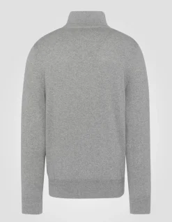 Pull camionneur gris chiné en maille fine - GRIS CHINÉ