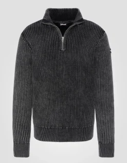 Pull camionneur noir côtelé - NOIR