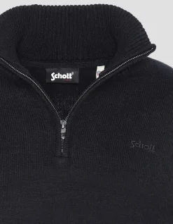 Pull camionneur noir en lambswool - NOIR