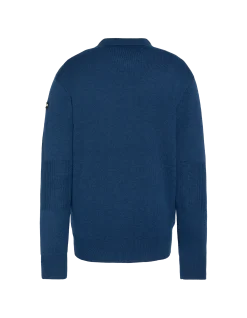 Pull col polo bleu, maille milano - BLEU