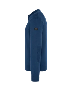 Pull col polo bleu, maille milano - BLEU