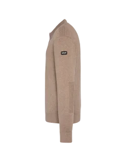 Pull col polo taupe, maille milano - TAUPE
