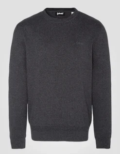 Pull col rond anthracite chiné en maille fine - ANTHRACITE CHINÉ