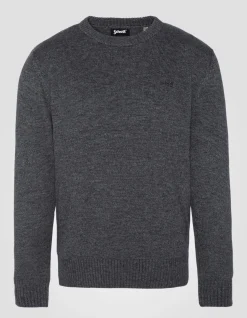 Pull col rond anthracite en lambswool - ANTHRACITE