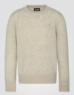 Pull col rond blanc en lambswool - BLANC CASSÉ