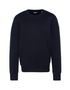 Pull col rond bleu marine, maille milano - MARINE