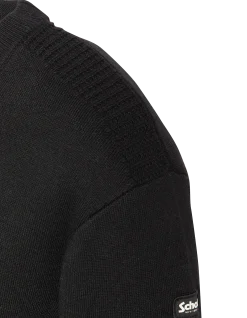 Pull col rond noir, maille milano - NOIR