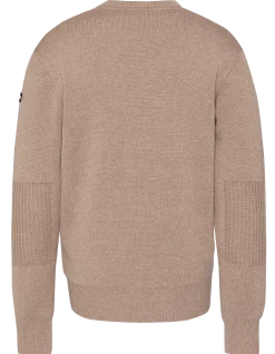 Pull col rond taupe, maille milano - TAUPE