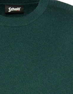 Pull col rond vert forêt, maille milano - VERT FORÊT