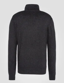 Pull col roulé anthracite chiné en maille fine - ANTHRACITE CHINÉ