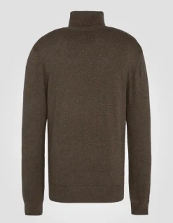 Pull col roulé bronze en maille fine - BRONZE