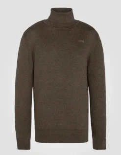 Pull col roulé bronze en maille fine - BRONZE