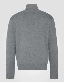 Pull col roulé gris chiné - GRIS CHINÉ
