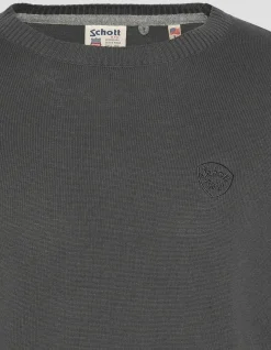 Pull fin anthracite à col rond - ANTHRACITE