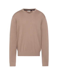 Pull léger beige clair col V - BEIGE CLAIR