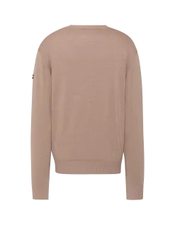 Pull léger beige clair col V - BEIGE CLAIR