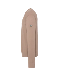 Pull léger beige clair col V - BEIGE CLAIR