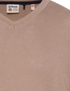 Pull léger beige clair col V - BEIGE CLAIR