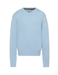 Pull léger bleu clair col V - BLEU CLAIR